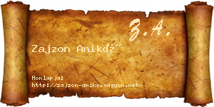 Zajzon Anikó névjegykártya